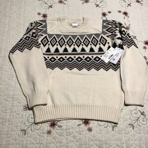 New Gymboree Boy's Size 7 Holiday Fairisle Sweater--Country Cream and Brown